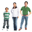 © Monart Design - Family of three dressed in casual clothes isolated