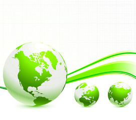 Poster - Globe on Nautre Green Background