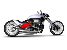 Modern Motorcycle Isolated On White Background