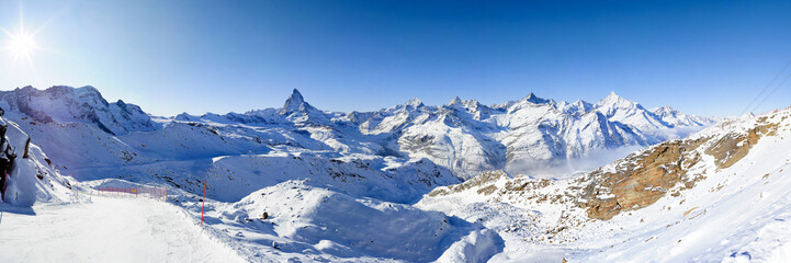 Wall Mural - Panorama from gornergrat in winter