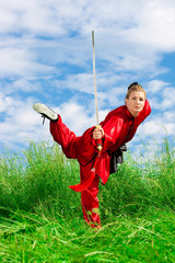 Wall Mural - Tai chi girl