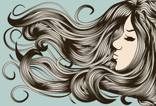 Woman's Face With Detailed Hair