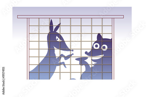 狐と狸の化かし合い Stock イラスト Adobe Stock