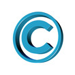 3d Blue Copyright Mark