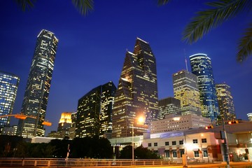 Fototapete - Houston downtown city urban bulidings view