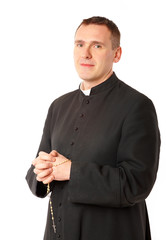 Poster - Cheerful young priest