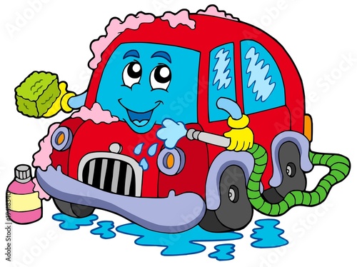 Naklejka na meble Cartoon car wash