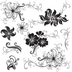 Vector Seamless floral twirled pattern