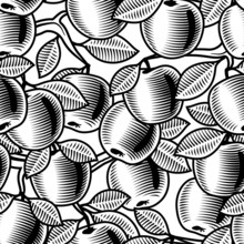 Seamless Apple Background Black And White