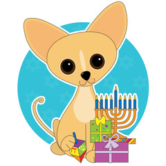 Wall Mural - Chihuahua Hanukkah