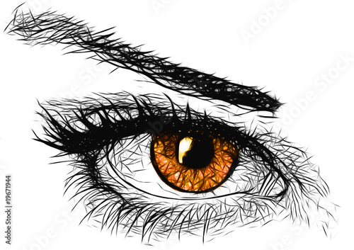 Obraz w ramie Oko z pomarańczową tęczówką