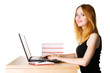 © George Dolgikh - Beautiful young woman working at her laptop