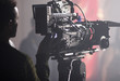 Digital cinema camera on a foggy/smoky movie set