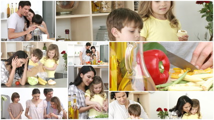 Wall Mural - Family working in the Kitchen