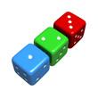 Lucky 1-2-3 Colourful Dice (Isolated)