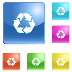 Wall Mural - vector icons of recycle symbol