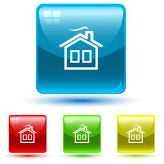 Sticker - vector icon of home