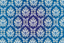 Royal Blue Damask Pattern