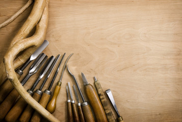 Set of chisels for woodcarving