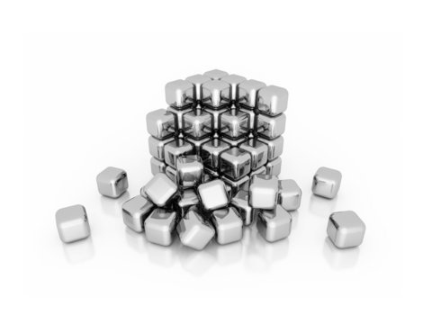 3d Würfel silber