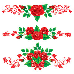 Sticker - set of ornaments with roses