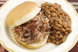 Barbecue Sandwich with Baked Beans