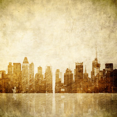 Poster - grunge image of new york skyline