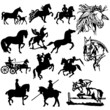 Horse Silhouettes - Vector. Easy Change Colors...