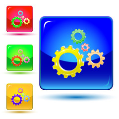 Sticker - vector icon of gears