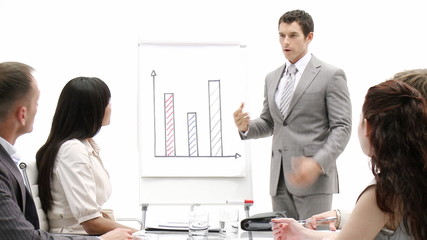 Wall Mural - Attractive businessman doing a presentation