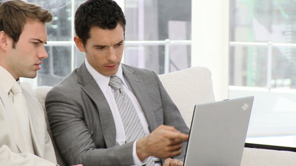 Wall Mural - Business partners working at a computer