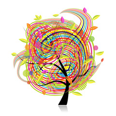 Sticker - Funny spring tree for your design