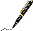 Füller, Schreibfeder, Stift, gold, schwarz