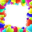 © Rozaliya - Frame of colorful  cartoon heart on white background