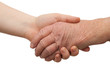 © FreedomImage - Ageing - handshake between young and old