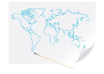 drawing blue map