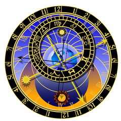 Wall Mural - astronomical clock - vector