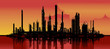 Vector illustration of an oil refinery