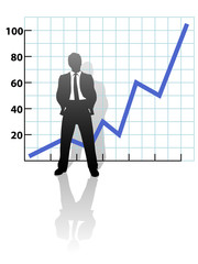 Wall Mural - Business Man and Financial Growth Success Chart