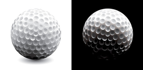 Vector. Two versions of golf ball - light and dark.