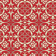 Vector. Seamless floral background in red and gold.