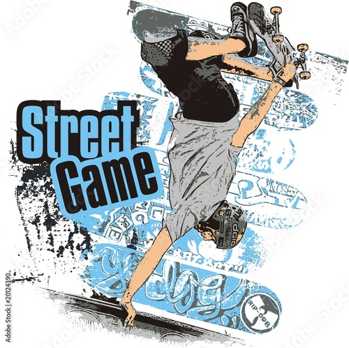 Naklejka - mata magnetyczna na lodówkę Street game