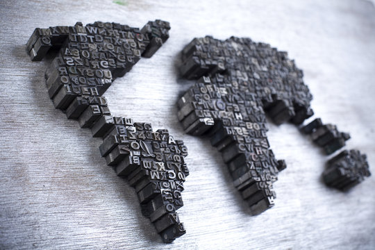 World map  & Printers blocks
