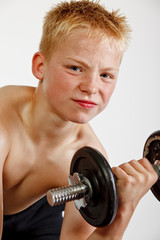 Wall Mural - Boy working out