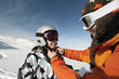 ski, sécurité, maman mettant un casque, Areches, Savoie