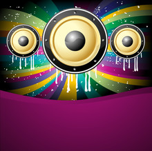 Cool Music Colorful Disco Background Vector Illustration