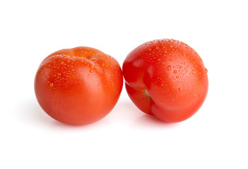 Two Isolated Tomatoes with drops  + Clipping Path