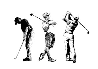 Wall Mural - golf trio