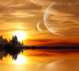 Wall Mural - landscape in fantasy planet