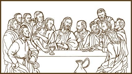 Sticker - last supper Jesus Christ savior disciples apostles